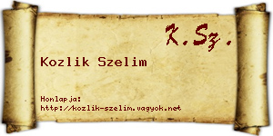 Kozlik Szelim névjegykártya